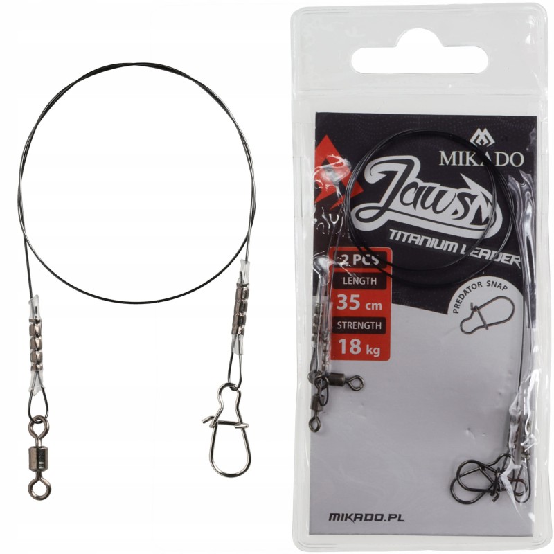 Mikado Jaws przypony tytanowe 35 cm / 18 kg Predator Snap
