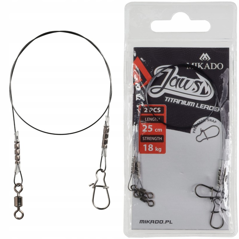 Mikado Jaws przypony tytanowe 25 cm 18 kg Predator Snap