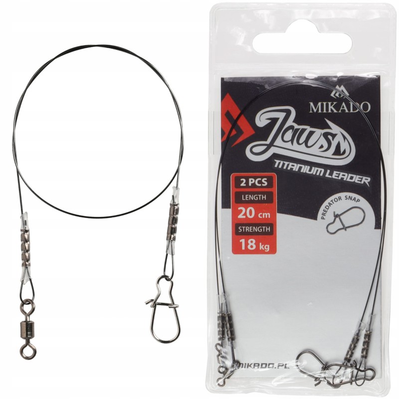 Mikado Jaws przypony tytanowe 20 cm 18 kg Predator Sanp