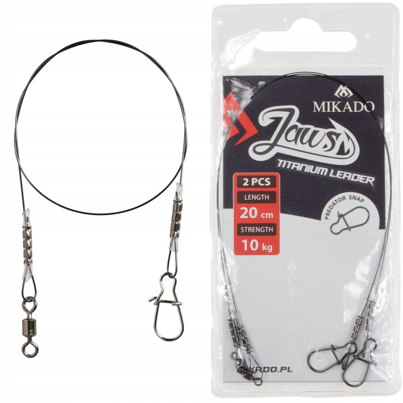 Mikado Jaws przypony tytanowe 20 cm 10 kg Predator Sanp