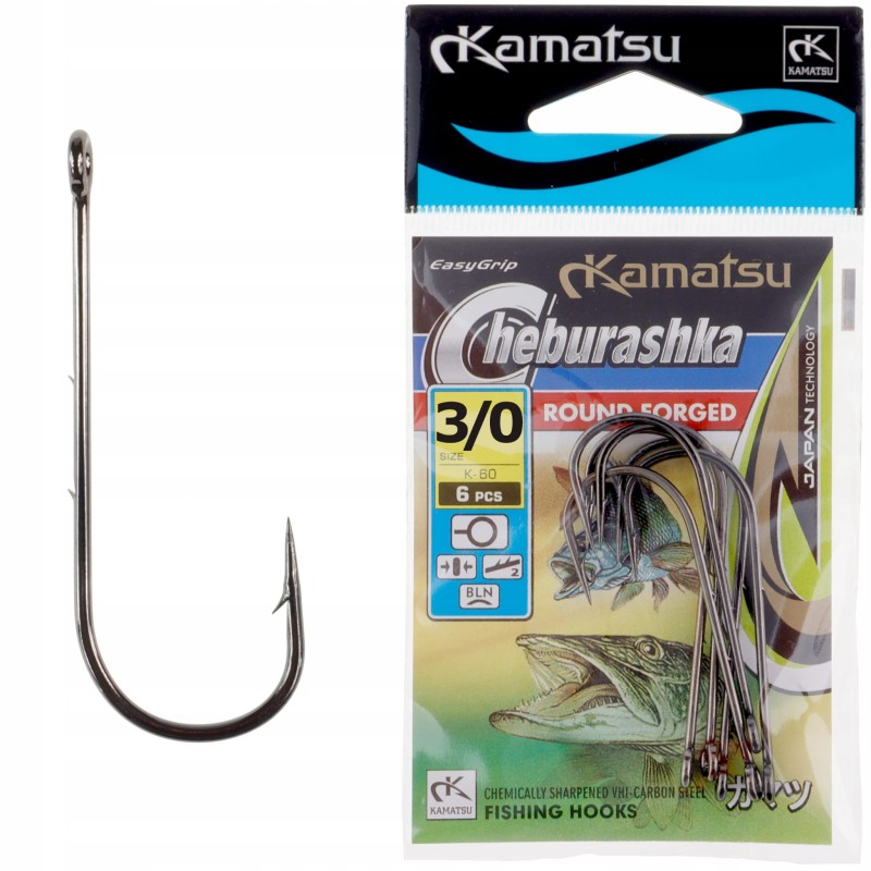 Kamatsu haczyki romiar 3/0 CHEBURASHKA ROUND FORGED oczko