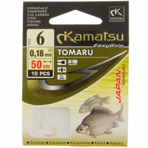 Kamatsu haczyki 6 TOMARU Gold z przyponem