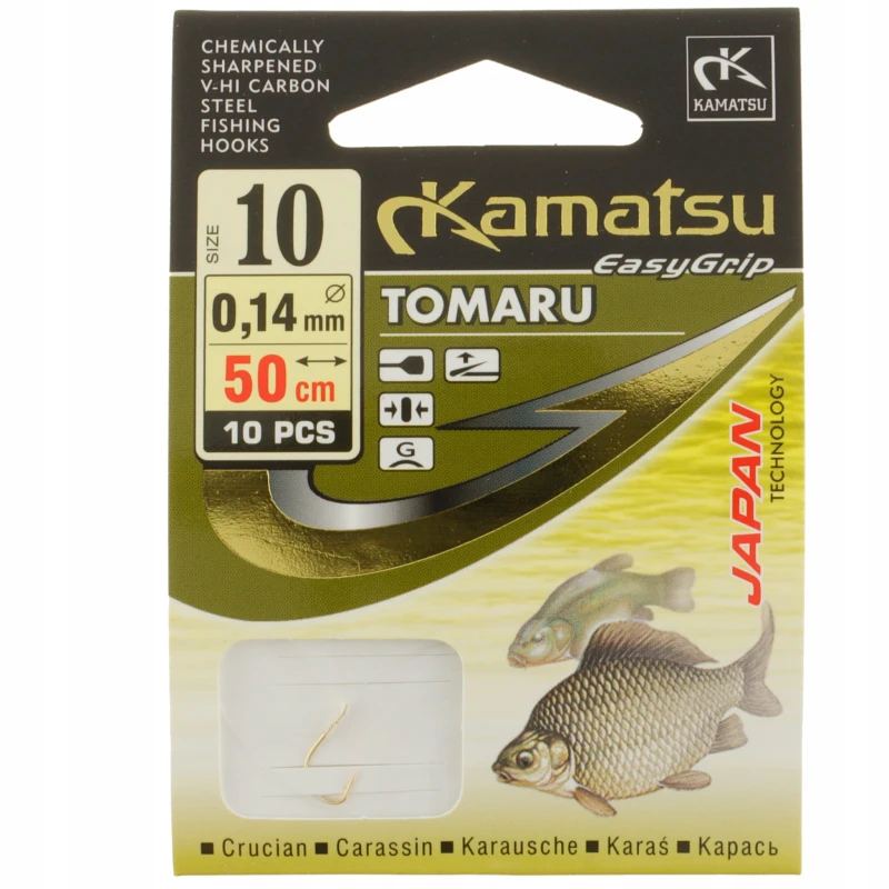 Kamatsu haczyki 10 TOMARU Gold z przyponem