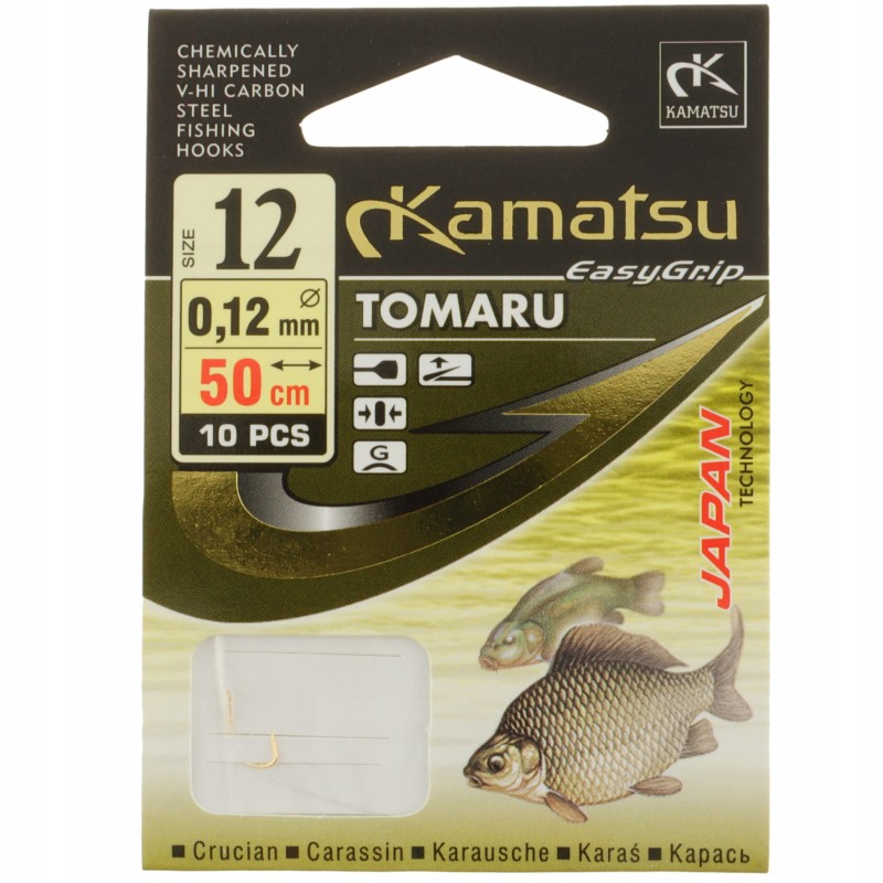 Kamatsu haczyki 12 TOMARU Gold z przyponem