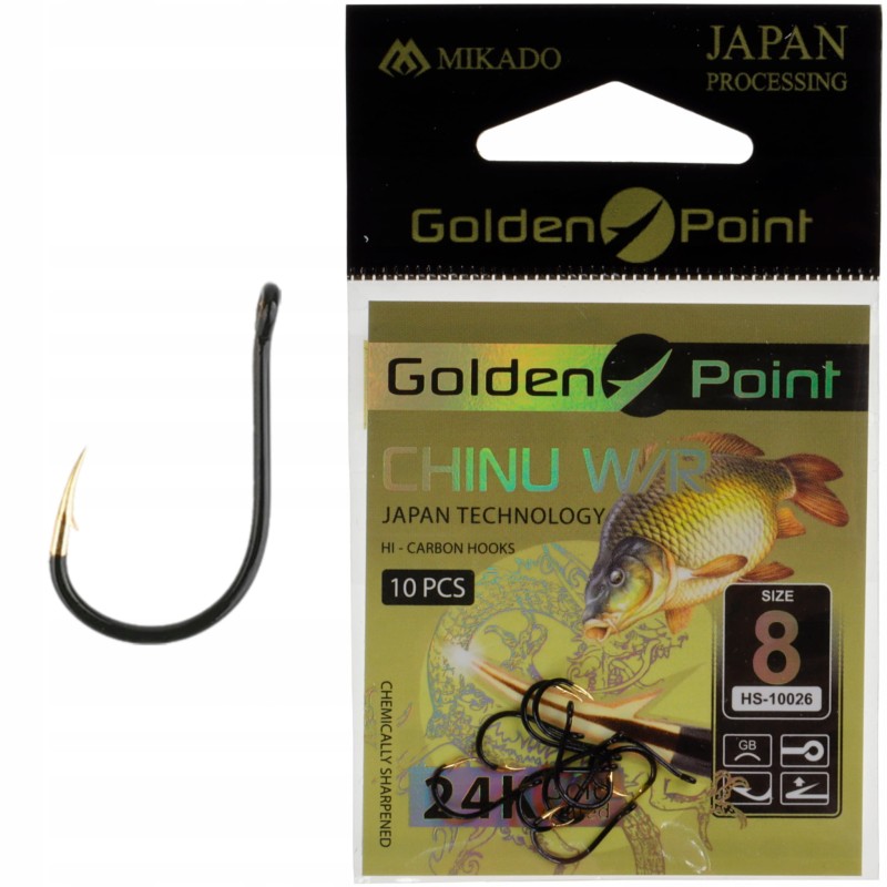 Mikado haczyki rozmiar 8 Golden Point CHINU W/R oczko