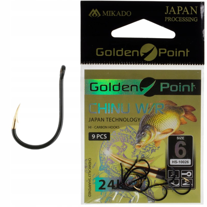 Mikado haczyki rozmiar 6 Golden Point CHINU W/R oczko