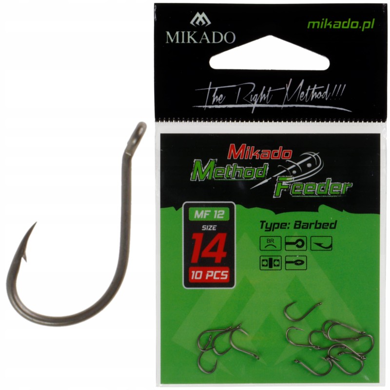 Mikado haczyki rozmiar 14 MF12 Method Feeder oczko
