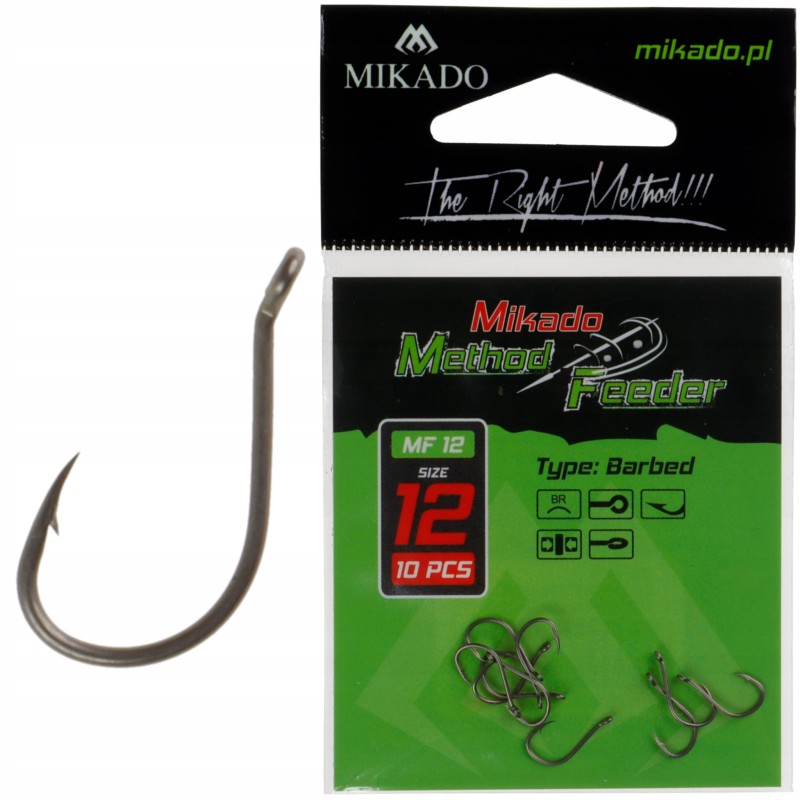 Mikado haczyki rozmiar 12 MF12 Method Feeder oczko