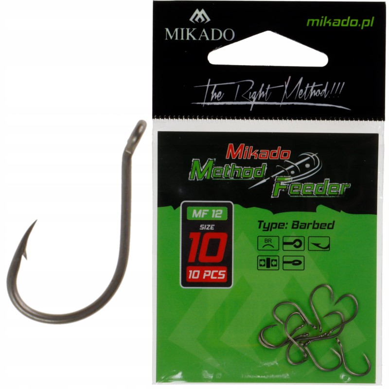 Mikado haczyki rozmiar 10 MF12 Method Feeder oczko