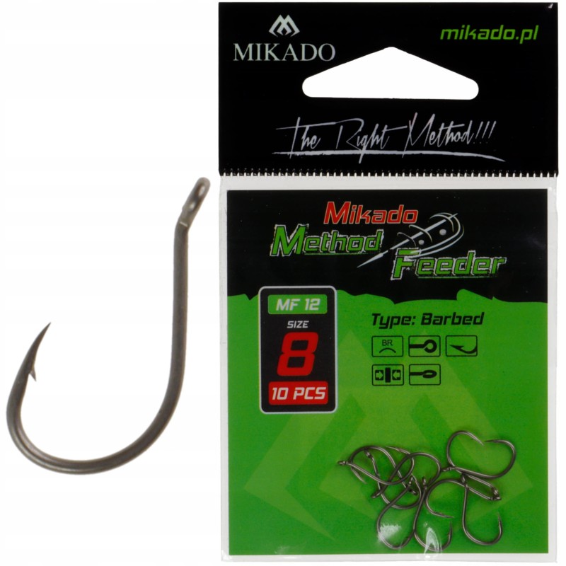 Mikado haczyki rozmiar 8 MF12 Method Feeder oczko