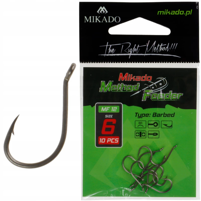 Mikado haczyki rozmiar 6 MF12 Method Feeder oczko
