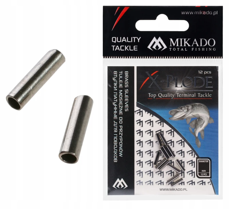Mikado tulejki zaciskowe 2,2 x 8 mm cybanty mosiężne pojedyncze