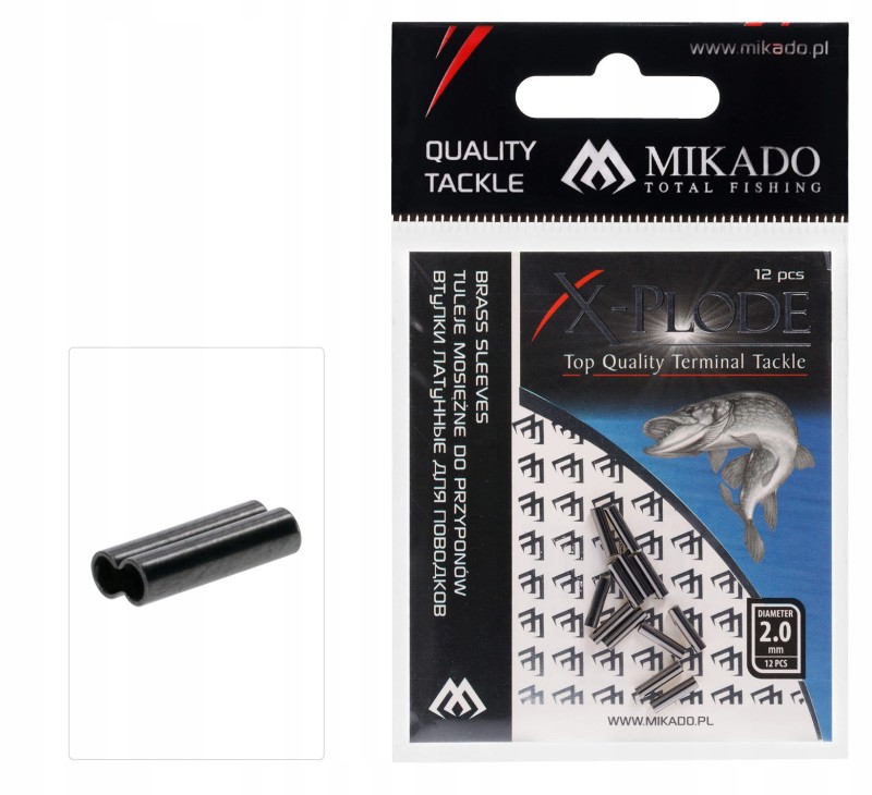 Mikado tulejki zaciskowe 1,0 x 8 mm mosiężne podwójne