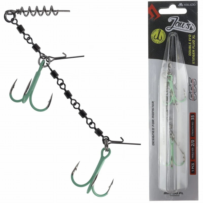 Mikado dozbrojka z krętlików 11,5 cm 35 kg kotwica 2/0 FLUO