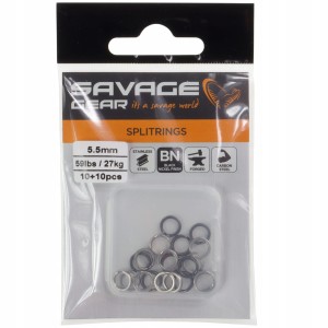Savage Gear SPLIT RINGS 5,5 mm 27 kg kółka łącznikowe 20 sztuk