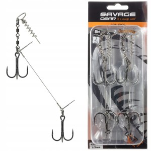 Savage Gear SPIN RIG dozbrojka stalowa 10 cm 23 kg kotwica 2 SGY 2 sztuki
