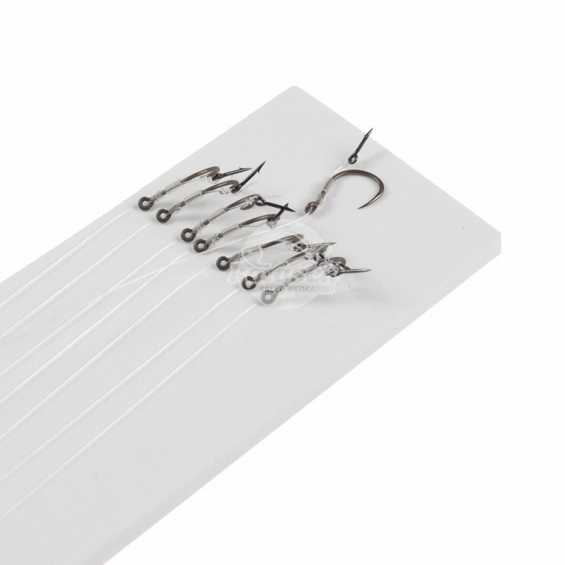 Mikado haczyki 6 BEZZADZIOROWE MF13B z przyponem igła żyłka Method Feeder