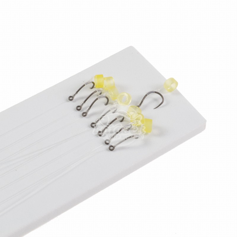 Mikado haczyki 8 BEZZADZIOROWE MF13B z przyponem gumka żyłka