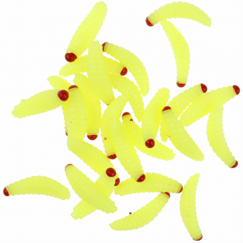 Sztuczny robak żółty 20 mm 50 sztuk