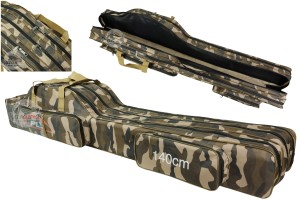 FL pokrowiec torba na wędki moro 140 cm 3 komory usztywniany