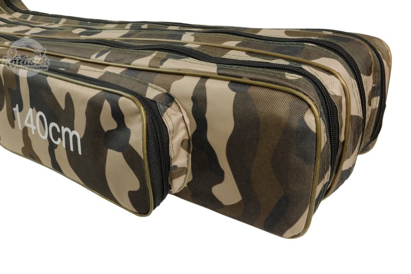 FL pokrowiec torba na wędki moro 140 cm 3 komory usztywniany