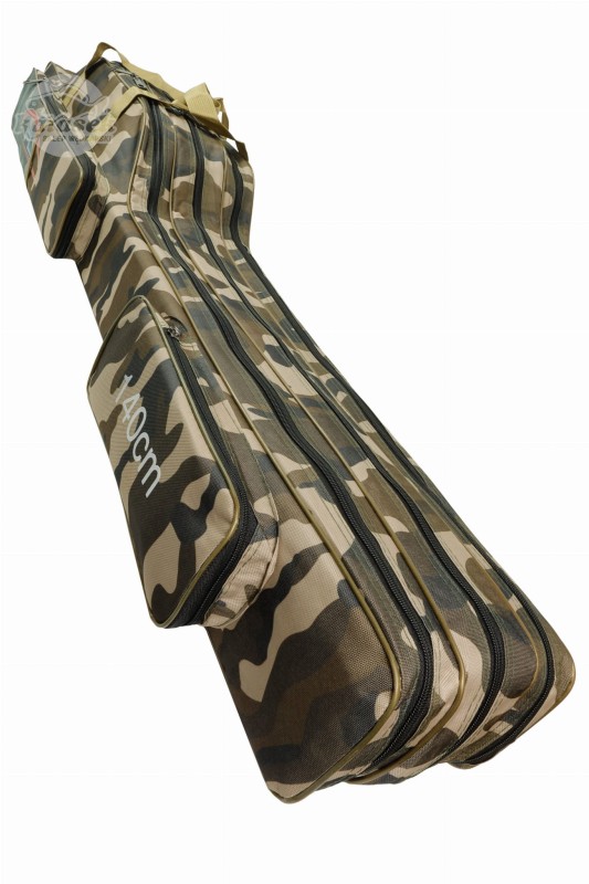 FL pokrowiec torba na wędki moro 140 cm 3 komory usztywniany