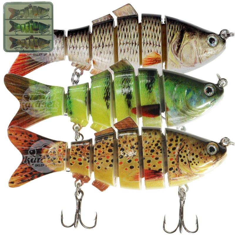 FL zestaw 3 woblerów łamanych tonących 10 cm 20 g + pudełko