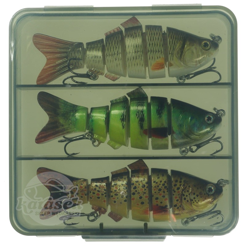 FL zestaw 3 woblerów łamanych tonących 10 cm 20 g + pudełko