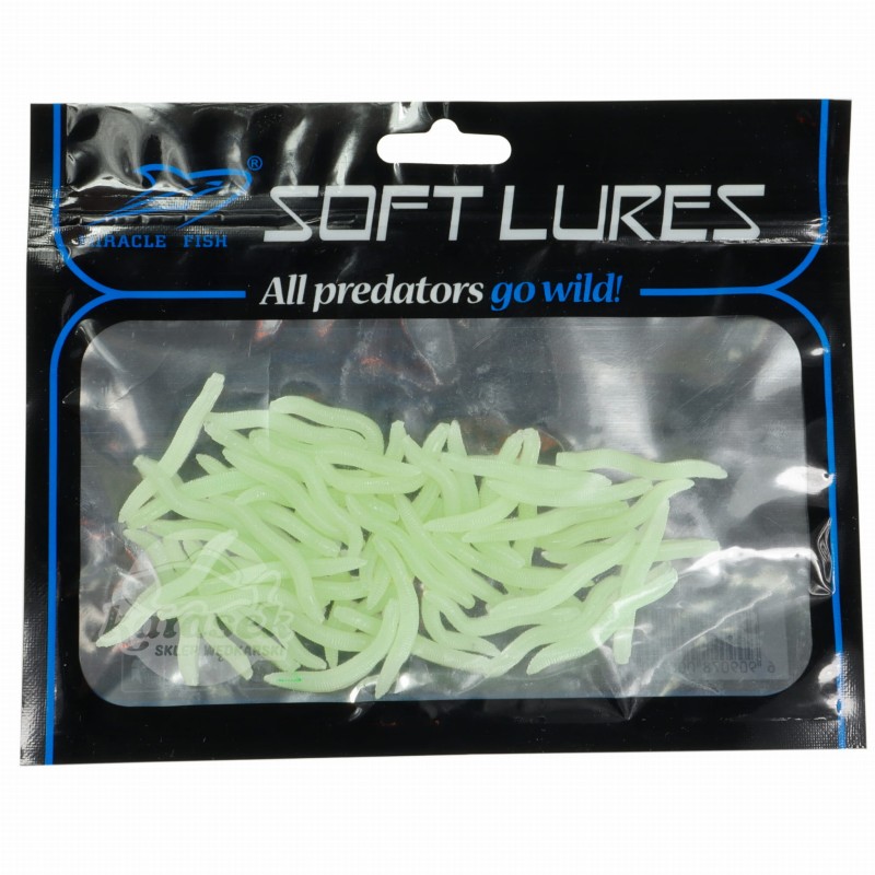 Miracle Fish sztuczny robak FLUO gnojak 30 mm 50 szt świecący