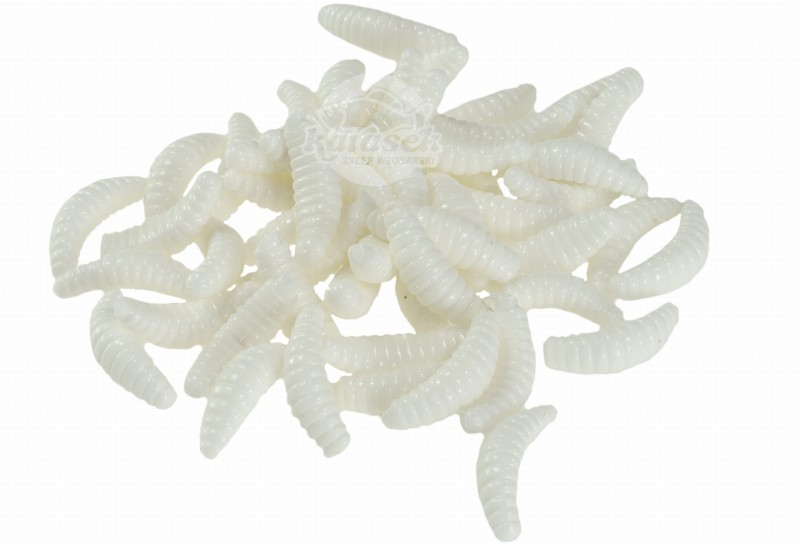 Miracle Fish sztuczny biały robak 20 mm 50 sztuk