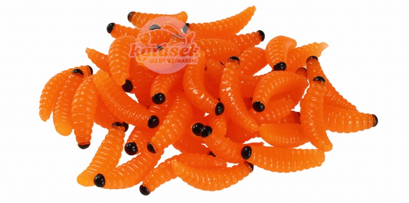 Miracle Fish sztuczny biały robak pomarańczowy 20 mm 50 sztuk