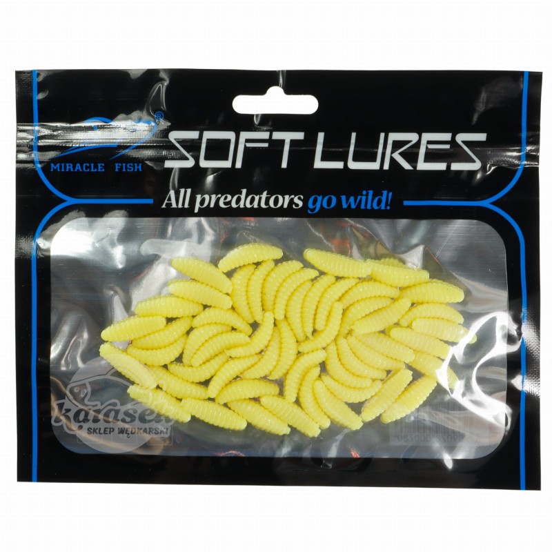 Miracle Fish sztuczny biały robak kremowy 20 mm 50 sztuk