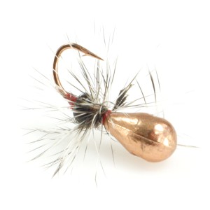 ZHIBO mormyszka wolframowa 16 mm / 1,2 g miedziana z chwostem przynęta podlodowa