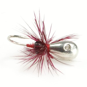 ZHIBO mormyszka wolframowa 16 mm / 1,2 g srebrna z chwostem przynęta podlodowa