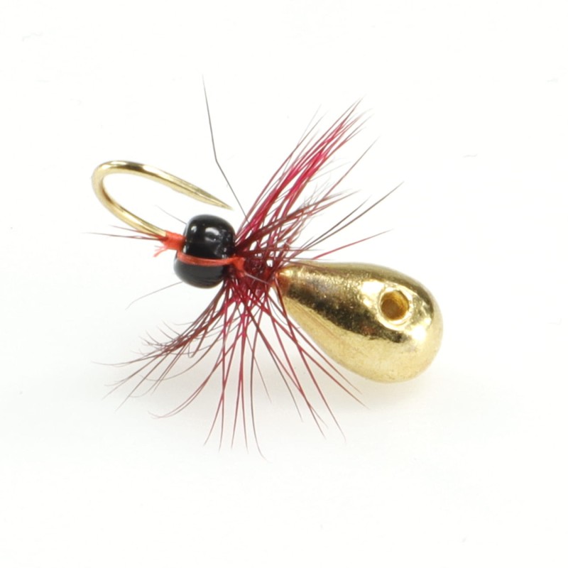 ZHIBO mormyszka wolframowa 16 mm / 1,2 g złota z chwostem przynęta podlodowa