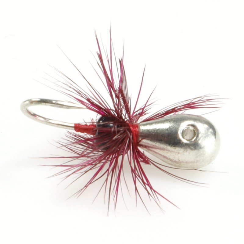 ZHIBO mormyszka wolframowa 11 mm / 0,5 g srebrna z chwostem przynęta podlodowa