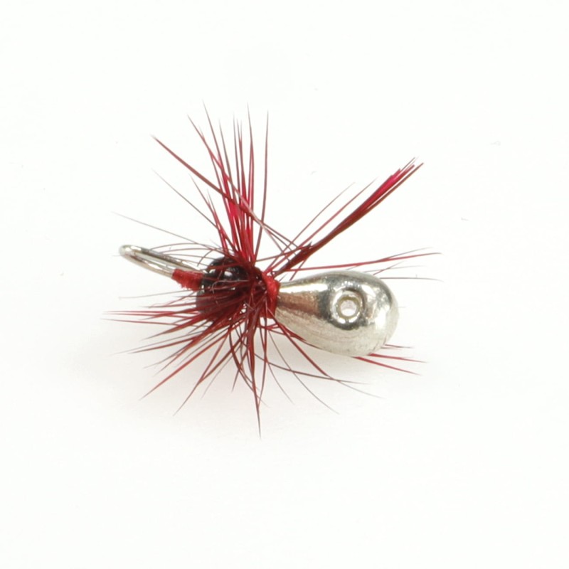 ZHIBO mormyszka wolframowa 11 mm / 0,5 g srebrna z chwostem przynęta podlodowa