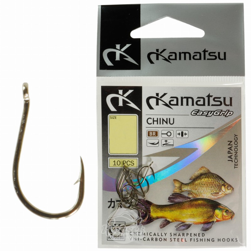 Kamatsu haczyki CHINU 1 BR kute brązowe z oczkiem