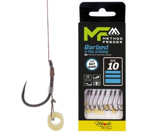 Mikado haczyki 10 X-TRA Strong z przyponem gumka plecionka