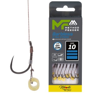 Mikado haczyki 10 BEZZADZIOROWE X-TRA Strong z przyponem gumka plecionka