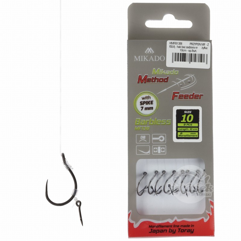 Mikado-haczyki-10-BEZZADZIOROWE-MF13B-z-przyponem-igła-żyłka.jpg