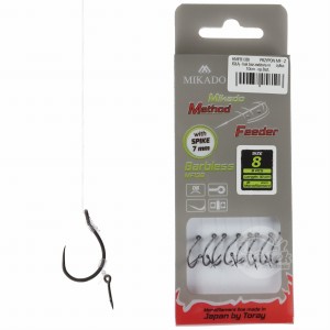 Mikado haczyki 8 BEZZADZIOROWE MF13B z przyponem igła żyłka