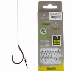 Mikado haczyki 12 BEZZADZIOROWE MF13B z przyponem igła plecionka