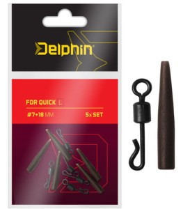 Delphin krętlik karpiowy roz 7 z kapturkami 18 mm rurki antysplątaniowe
