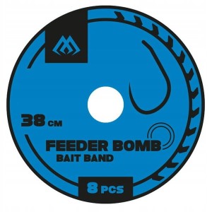 Haczyki bezzadziorowe 12 gumka z przyponem 38 cm / 0,18mm FEEDER BOMB 8 szt