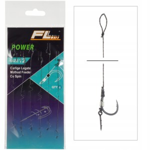 FL haczyki 12 z przyponem Method Feeder z igłą plecionka