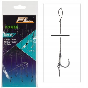 FL haczyki 8 z przyponem Method Feeder z igłą plecionka