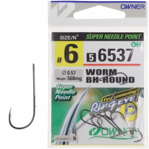 Owner haczyki WORM BH-ROUND nr 10 BN z oczkiem