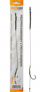 UNDERCARP przypon karpiowy 25 cm haczyk Wide Gape 6 z pozycjonerem