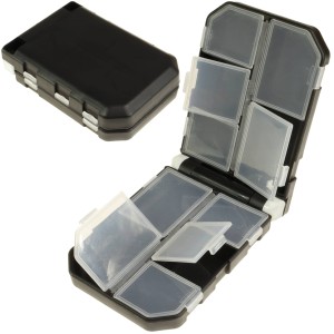 Pudełko organizer wędkarski dwustronny na haczyki krętliki ciężarki